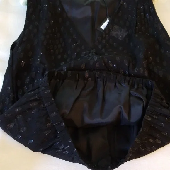 Love Moschino Lurex V-neck Sleeveless Top Black Size 6 - Picture 6 of 8